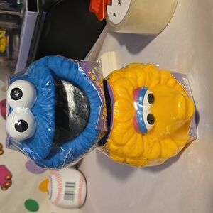 Vintage 90s Sesame Street Cookie Monster & Big Bird Egg Color Kit 6 Dyes&dipper